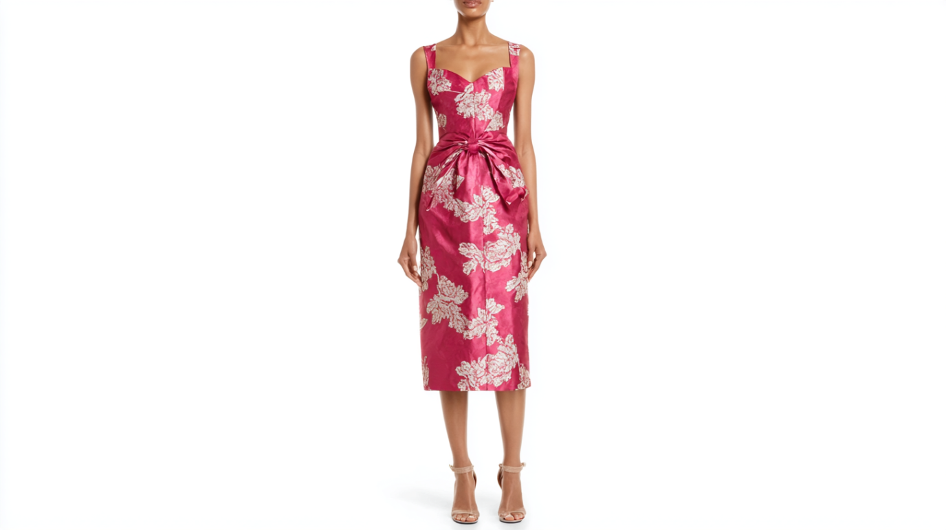 最終値下げ　Floral Jacquard Midi Dress Floral Jacquard Midi Dress